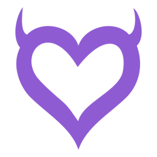 Heart With Horns Decal (Lavender)